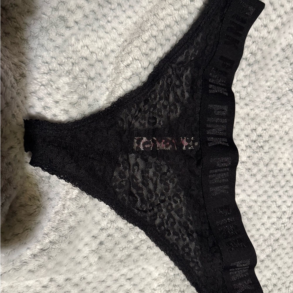PINK Victoria's Secret Black Lace Panty